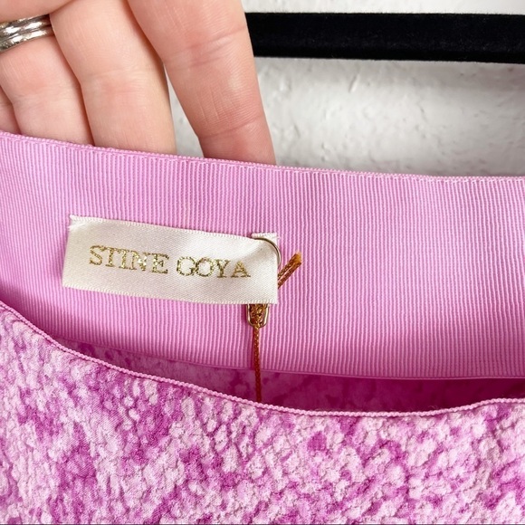 Stine Goya Irene Snake Printed Square Neck Puff Sleeve Top Blouse Pink Casual - Picture 3 of 7